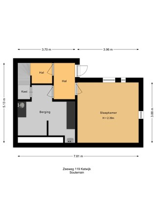 Floorplan - Zeeweg 119, 2224 CD Katwijk